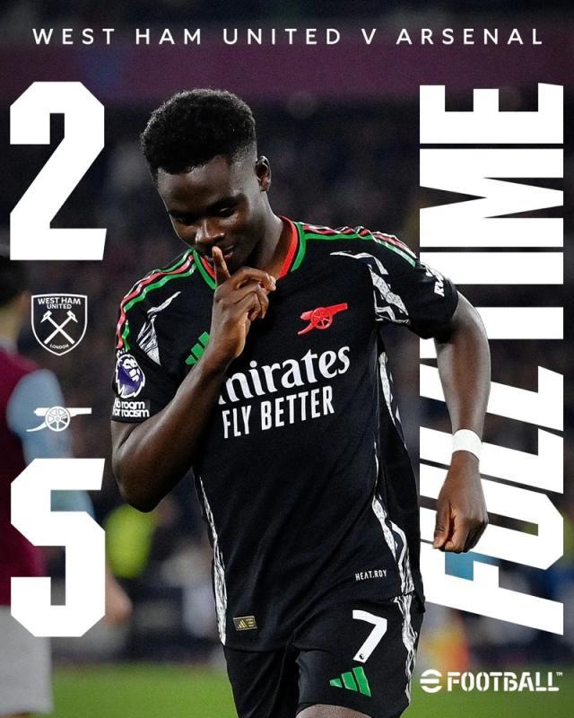 星空体育官网-【英超】半场进球大战7人破门！阿森纳5比2西汉姆联